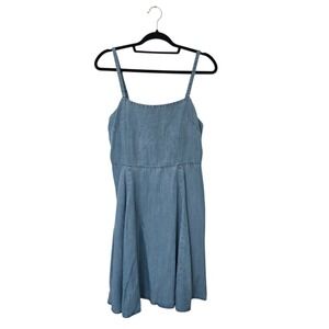 GAP Fit & Flare Dress Women Small Blue New Lyocell Chambray Cami Sundress NWT
